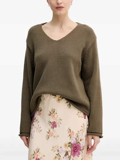 Mos Mosh Mmbine V-neck Sweater In Green
