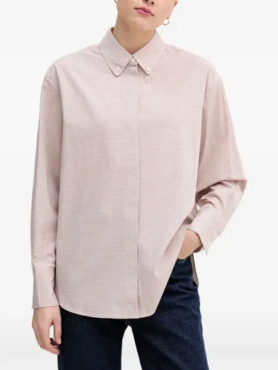 Mos Mosh Mmbritze Check-pattern Button-down Shirt In Pink