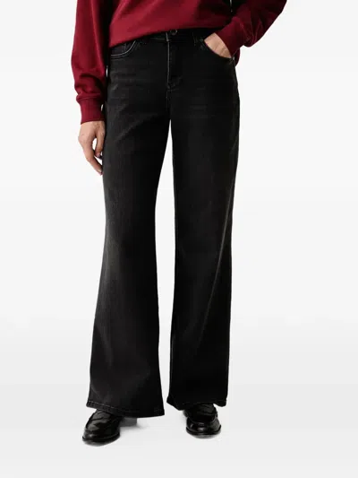 Mos Mosh Mmdara Hera Faded-effect Flared Jeans In Black