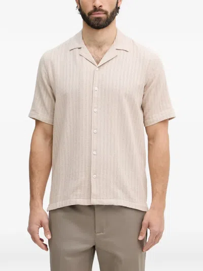 Mos Mosh Mmgjoe Basso Vertical-stripe Short-sleeve Shirt In Multi