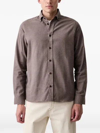 Mos Mosh Mmgmarco Button-down Long-sleeve Shirt In Brown