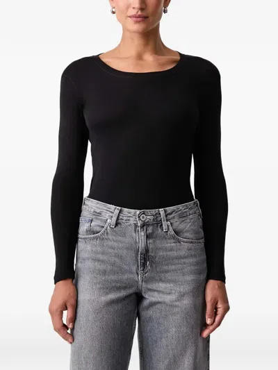 Mos Mosh Mmmali Ribbed Long-sleeve T-shirt In Black