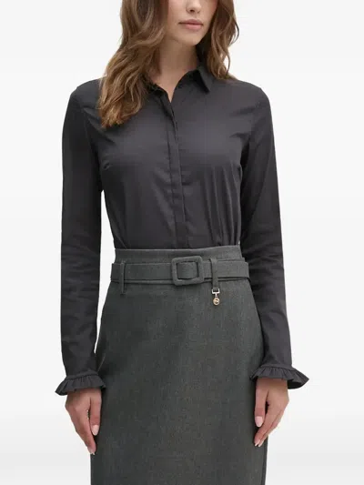 Mos Mosh Mmmattie Ruffled-cuff Shirt In Black