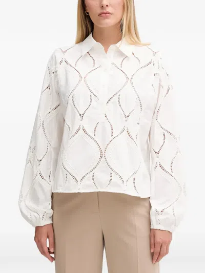 Mos Mosh Mmnolin Caminno Lace-detail Shirt In White