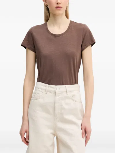 Mos Mosh Mmsafina Cotton T-shirt In 브라운