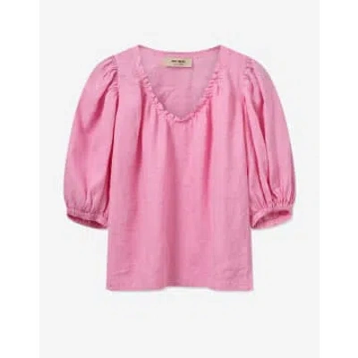 Mos Mosh Mmtaissa Linen Blouse Size: L, Col: Pink