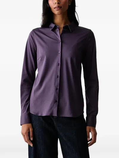 Mos Mosh Mmtina Long-sleeve Button-fastening Shirt In Purple