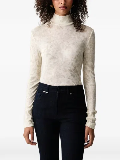 Mos Mosh Mmxinna Floral-print High-neck Top In Neutrals