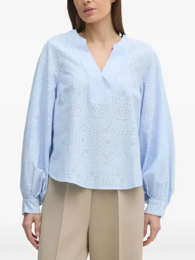 Mos Mosh Mmyen Sina Perforated Blouse In Blue