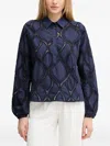 Mos Mosh Nolin Openwork Collared Shirt In Blue