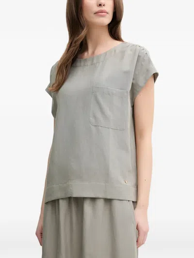 Mos Mosh Pocket Detail Top In Grey