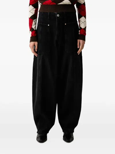 Mos Mosh Rosy Panelled Barrel-leg Jeans In Black