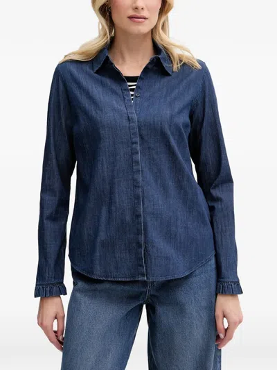 Mos Mosh Ruffled-cuff Shirt In 블루
