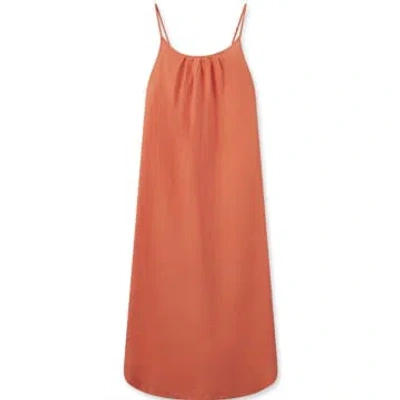 Mos Mosh Shari Linen Strap Dress Firecracker In Orange