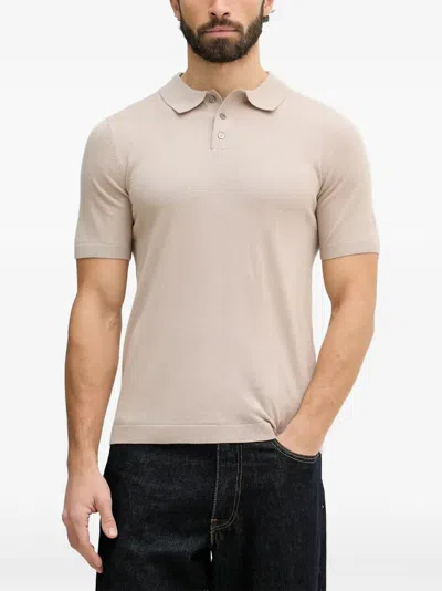 Mos Mosh Short-sleeved Polo Shirt In Neutral