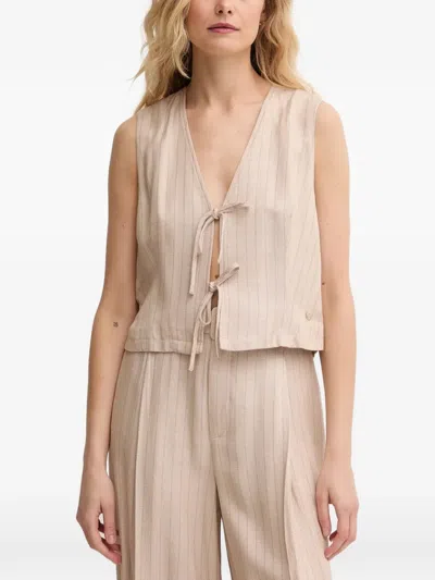 Mos Mosh Striped V-neck Vest In Multi