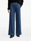 Mos Mosh Vasco Drawstring Wide Jeans In Blue