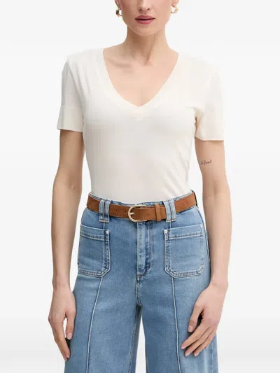 Mos Mosh V-neck Short-sleeve T-shirt In White