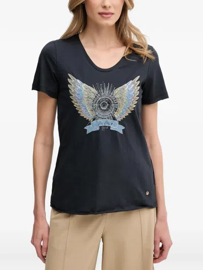 Mos Mosh Wings-print T-shirt In Black