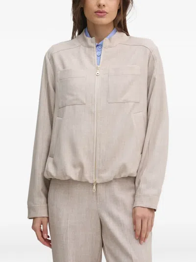 Mos Mosh Zipped Pocket Jacket In Neutral
