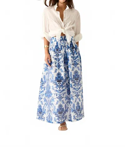 Mos The Label Adrianna Maxi Skirt In Blue Florals