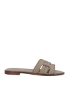 Mosaic Woman Sandals Grey Size 8 Leather In Gray