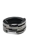 Mosais Distressed Layered Ring In Black