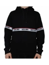 Moschino Black Logo Tape Cotton Hoodie In Black