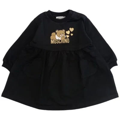 Moschino Kids'  - Black Dress 60100 Bear/hearts Mdv0bl Lda16