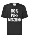 Moschino Slogan Printed Crewneck T-shirt In Fantasia Nero
