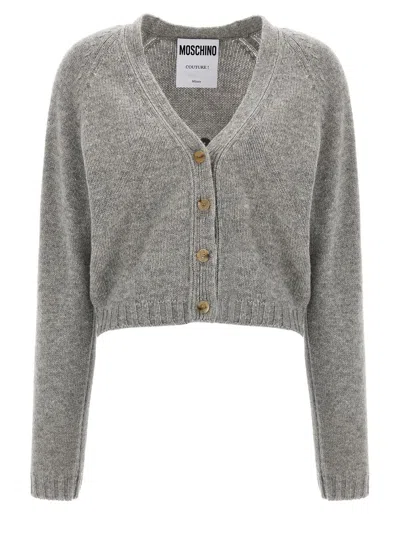 Moschino 100% Shrunk Sweater, Cardigans Gray In Grey