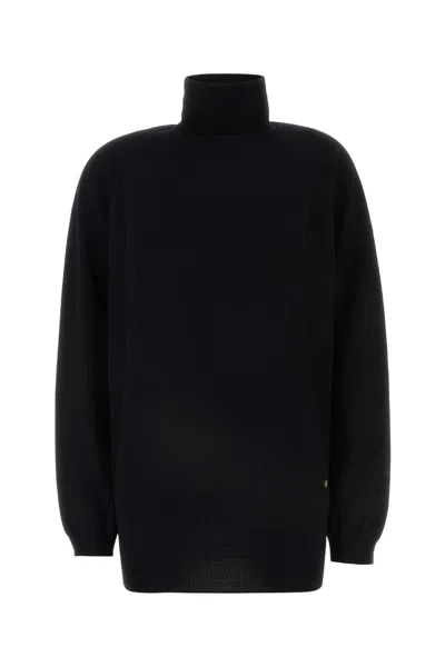 Moschino 100% Virgin Wool Knit Sweater In Black