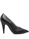 Moschino 100mm Leather Pumps In Black