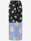 Moschino Long Wrap Skirt With Floral And Egg Print