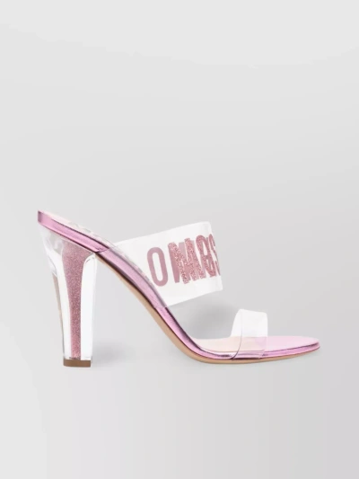 Moschino 110mm Almond Toe Calf Leather Sandals In White