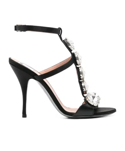 MOSCHINO 110MM GEM-EMBELLISHED SANDALS