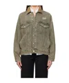 Moschino Logo-print Denim Jacket In Green