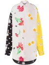 Moschino Oversized Mixed Print French Collar Long Sleeves In 1888