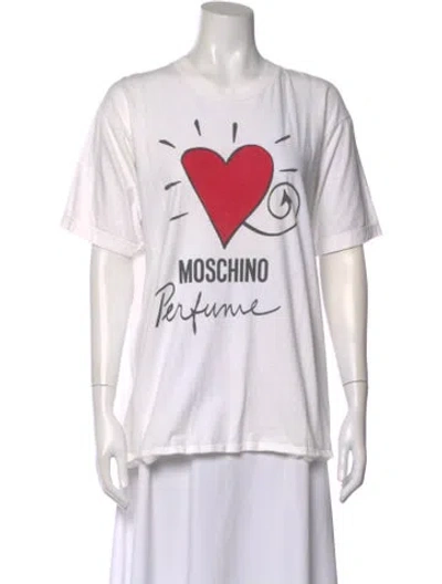 Pre-owned Moschino 1990's Parfum T-shirt In White