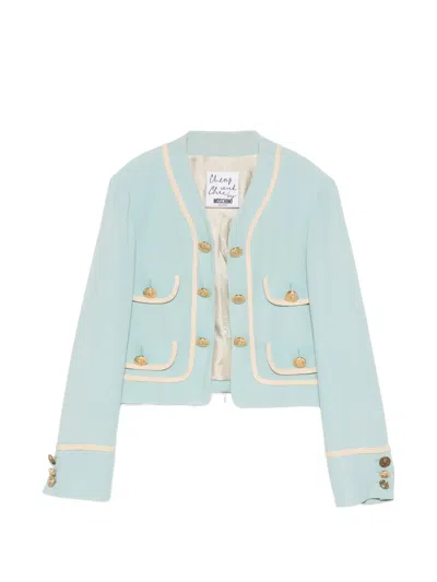 Pre-owned Moschino 1990s Button Jacket In Blue