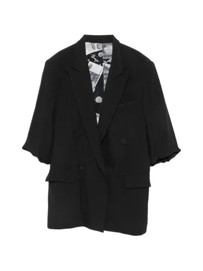 Pre-owned Moschino 1990s Double-breasted Blazer In Black