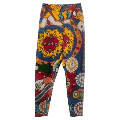 Pre-owned Moschino 1990s  Jeans Vintage Women's Multicoloured Cotton Leggings 42 In Black