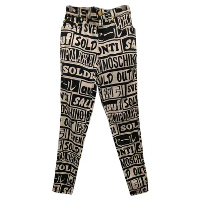 Pre-owned Moschino 1990s  "sales" Black And White Pants In Size 42 It