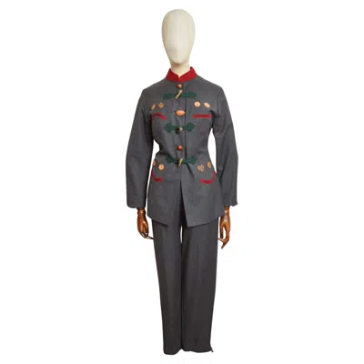 Pre-owned Moschino 1990s Rare Archival Nuts About You Cheap & Chic Fantasy Blazer & Pants In Black