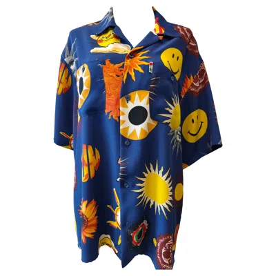Pre-owned Moschino 1990s Vintage Multicoloured Shirt Made In Italy Size S Unisex In Purple