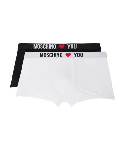 Moschino 2-pack Of Boxer Briefs In White