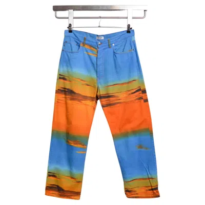 Pre-owned Moschino 2000's Archival  Sunset Pattern Colourful Pattern Ibiza Jeans - Pants In Blue