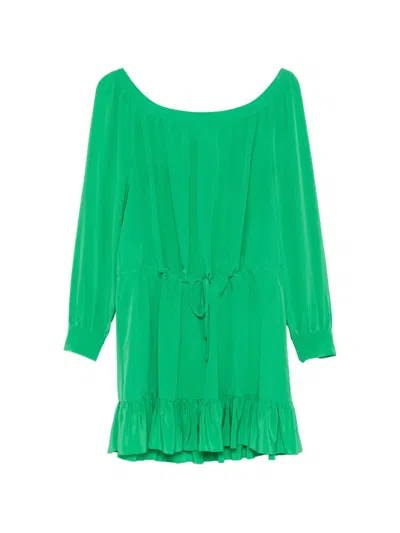 Pre-owned Moschino 2000s Ruffle Dress In Green