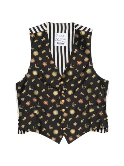 Pre-owned Moschino 2000s Striped Vest In Black