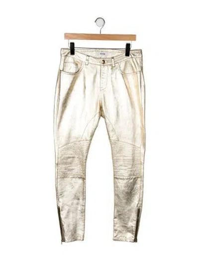 Pre-owned Moschino 2010's Skinny Jeans In Gold